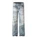 Graffiti Letter Print Jeans Men's American Street Style Washed Vintage Trendy Hip-Hop Loose Flared Pants_mkmklike.com