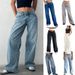 Vintage Low-Rise Washed Straight-Leg Jeans For Women – Classic Denim Pants With Distressed Details, Retro Street Style, Comfortable & Breathable_mkmklike.com
