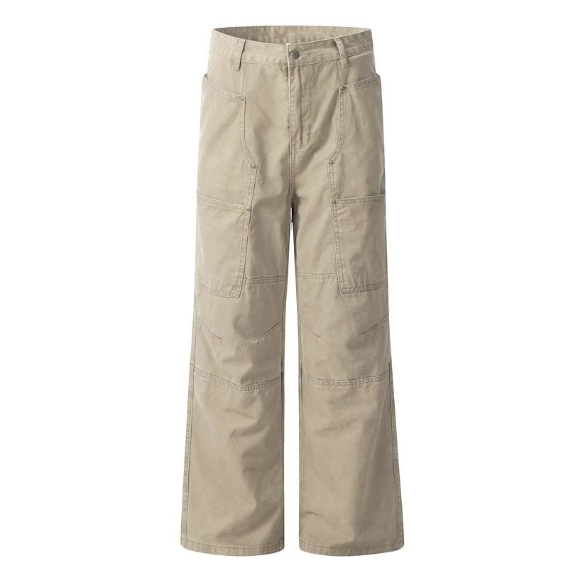 "Men's Slim Fit Straight Leg Jeans Retro Workwear Style (Trendy & Versatile, Stretch Comfort Denim)"_mkmklike.com