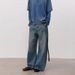 Men's Clothing Vintage Distressed Straight-Leg Jeans For Men & Women – Retro Blue Washed Denim With Artistic Fading & Unique Pocket Detailing (S-XXL)_mkmklike.com