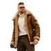 Large Stock Men's Clothing Plus Size Suede Plain Composite Leather Jacket Thick Coat Woolen Overcoat_mkmklike.com