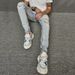 Men's Clothing Retro Ripped Jeans, Men's Slim, Stretchy, Trendy, Personalized Beggar Pants, Men's Long Pants_mkmklike.com