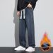 Fleece Jeans Men's Loose Straight Tube American Retro Elastic Waist Tooling Casual Trousers Wear-resistant Work Pants Men_mkmklike.com