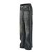 Vintage Streetwear Denim Jeans For Women - Oversized Distressed Washed Blue Jeans With Spray Paint Design_mkmklike.com