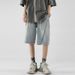 Men's Clothing Men's Style Distressed Retro Washed Denim Shorts Summer Thin Loose Wide Leg Five Point Pants_mkmklike.com