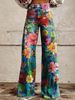Ladies Eye‑Catching Y2k Flare Bottoms, Vintage Washed Star All‑Over Print High Waist Wide Leg Pants, Multiple Available Hues_mkmklike.com