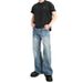 New High Street Men's Loose Straight Leg Jeans Lightning Ripple Washed Casual Pants Trendy Streetwear_mkmklike.com