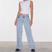 Women's Clothing Low Waist Straight Pants Washed Light Blue Denim Trousers_mkmklike.com