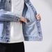 Light Blue Denim For Men, Spring Autumn 2025 New Style, Loose And Trendy, Lapel Workwear, Men's Jacket Trend_mkmklike.com