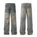 Y2K Vintage Distressed Oversized Streetwear Jeans For Men & Women - Retro Ripped Denim With Baggy Fit_mkmklike.com