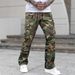 Men's Clothing Camouflage Overalls Retro High Street Loose Straight Pants_mkmklike.com