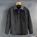 Vintage Vintage Washed Denim Shirt Men's Spring And Autumn Long Sleeved Shirt Jacket_mkmklike.com