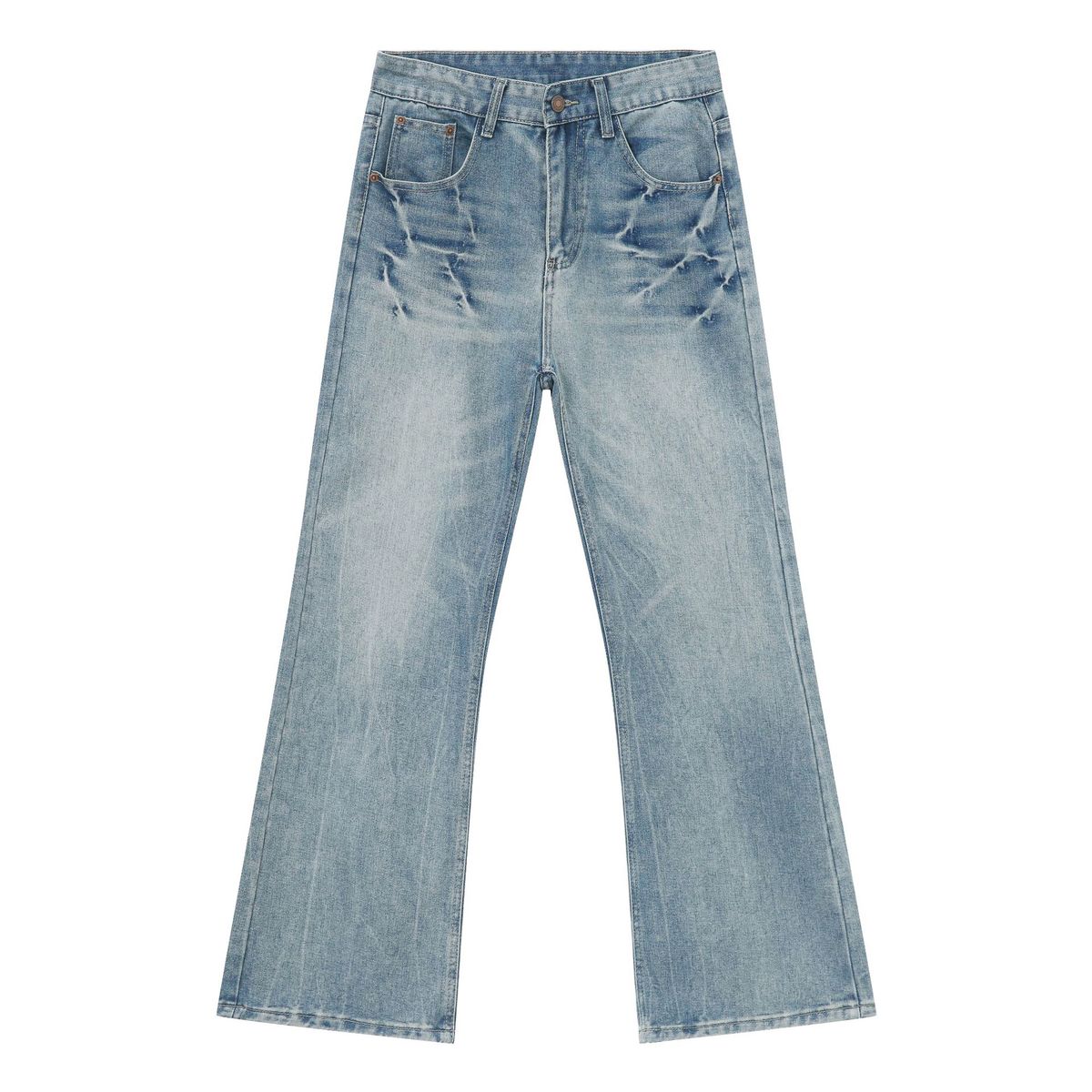 EF JEANS | 2024 New Washed Light Blue White Lightning Crack High Street Personality Jeans Trendy Men And Women_mkmklike.com