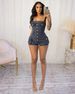 K European And American Women's Strapless Elastic Denim Jumpsuit_mkmklike.com