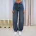 Women's Clothing Wide Leg Pants Autumn Wear Women's High Waist Flared Jeans - Classic Blue Denim Wide Leg Pants For Casual & Office Wear_mkmklike.com