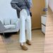 European American Style And Straight-cut Four-way Stretch Denim Jeans For Women, New Spring-summer Model, Petite_mkmklike.com