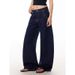 American High Street Bead Design Blue Jeans Men's And Women's Washed Scimitar Pants Silhouette Thin Wide-leg Trousers Tide_mkmklike.com