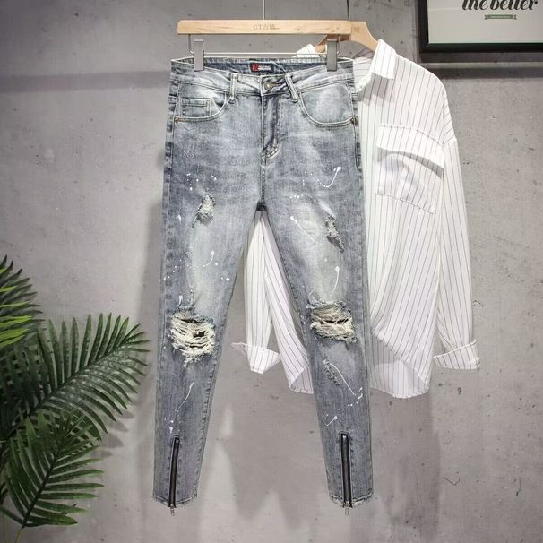 Men's Distressed Jeans High End Spring Autumn New Trendy Brand_mkmklike.com