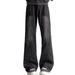 Oblique-cut Jeans Men's Spring And Autumn Ruffian Handsome Design Pants American High Street Straight Casual Slightly Elongated Pants_mkmklike.com