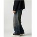 Men's Clothing Spring And Autumn High Street Retro Washed Workwear Drawstring Jeans Men's Loose Wide Leg Straight Casual Pants_mkmklike.com