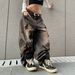 Unisex Relaxed Straight-Leg Jeans – Charcoal Washed Distressed Denim With Raw Edge & Wide Hem_mkmklike.com