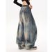 Men's Clothing Tie-Dye Gradient Jeans – Acid Wash Distressed Denim Pants (Unisex Vintage Streetwear, Wide-Leg, Raw Edge, Hand-Painted Fading)_mkmklike.com