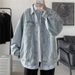 Men's Oversized Denim Jacket New Spring Autumn Loose Fit Ins Style Trendy High Street American Top_mkmklike.com