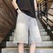 2025 Summer New Retro Blue Denim Shorts Men's Loose Straight Thin Wide-leg Pants Five-point Pants Ins Tide_mkmklike.com