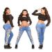 best-selling Cross-border New European And American Sexy Lace Hollow-out Denim Stretch Pants For Women_mkmklike.com