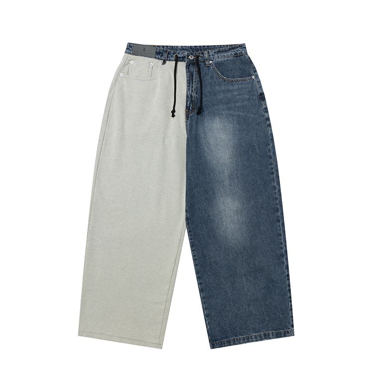 Men's Clothing new jeans men's retro old washed 420G autumn and winter plus velvet large size denim trousers_mkmklike.com