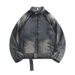 Men's Clothing Men's Retro Denim Jacket With Zip & Waist Belt, Deconstructed Patchwork Workwear Coat, Loose Fit Casual Outerwear For Spring & Autumn_mkmklike.com