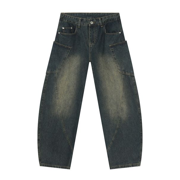 Men's Workwear Jeans With Structural Seam Design & Curved Utility Pockets Loose Fit Denim Pants For All Seasons (XS-XL)_mkmklike.com