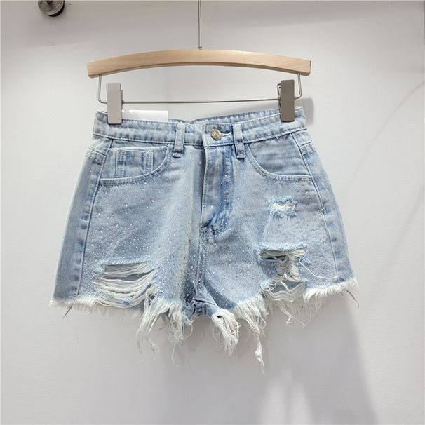 Women's Clothing Shorts For Women New Summer Wear High Waist Slim Heavy Color Hot Diamond Hot Girl Wide Leg Hot Pants_mkmklike.com