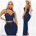 Women's Clothing Denim Dark Sexy Suspender Long Skirt Dress Denim Suit_mkmklike.com