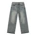 Men's Clothing Retro Distressed Raw Edge Design High Street Versatile Casual Straight Loose Jeans Trend_mkmklike.com