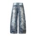 Men's Clothing 2025 New American High Street RO Style Heavy Washed Special Shaped Scimitar Jeans Wide Leg Pants_mkmklike.com