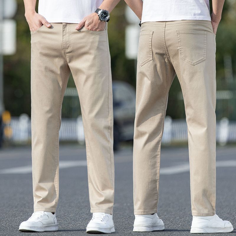 Spring/Summer Laisel Men's Denim Casual Pants Loose Straight Stretch Business Men's Long Pants Korean Edition_mkmklike.com