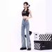 2025 Spring And Autumn New Vintage Washed Distressed Butterfly Embroidery Versatile Design Slightly Flared Denim Pants_mkmklike.com