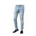 Men Jeans Straight Pants Mid Waist Strecth Washed Vintage Distressed Pockets Basics Ankle Length Trousers Streetwear Denims Trendy_mkmklike.com