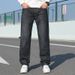 Large Size Men's Clothing Large Straight Cotton Jeans Men's Spring And Autumn Loose American Style Jeans Men's Long Tube Wide Feet Pants Men_mkmklike.com