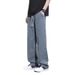 Simple Solid Color Summer Jeans, Quick Drying Trendy Brand Wide Pants, Men's Loose Straight Leg Sports Pants_mkmklike.com