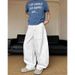 New American Retro White Jeans for Women High Waisted Slimming Loose Fit Curved Blade Midweight Cotton Wide Leg Pants_mkmklike.com
