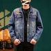 Spring And Autumn Men's High-End Washed Jacket 2025 Fashion Versatile Embroidered American Retro Workwear Denim Coat_mkmklike.com