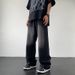 American Retro Washed Old Jeans Summer Loose Fashion Straight Casual Wide-leg Denim Trousers_mkmklike.com