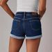 K Women's New Straight Tube Slim Fit Denim Shorts With Worn Edges And Rolled Edges_mkmklike.com