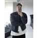 American Retro Short Denim For Men, High-End Feel, Cool Trendy, Loose Fit, Washed And Distressed, Padded Shoulder Jacket_mkmklike.com