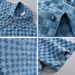 Men's Clothing Summer Men's Fashion Plaid Short Sleeved Denim Shirt Comfortable Youth Handsome Casual All Match Cotton Shirt_mkmklike.com