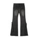 American Style Frayed Edge Jeans Hot Girl Design Low Waist Slim Fit Flared Pants_mkmklike.com