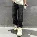 Jacquard Pattern Denim Pants Male Straight Fitting Baggy Bottoms Distressed Wide Jeans For Men_mkmklike.com