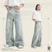 American Retro Washed Jeans For Men – Loose Fit Wide Leg Pants, Light Blue (S-XL)_mkmklike.com